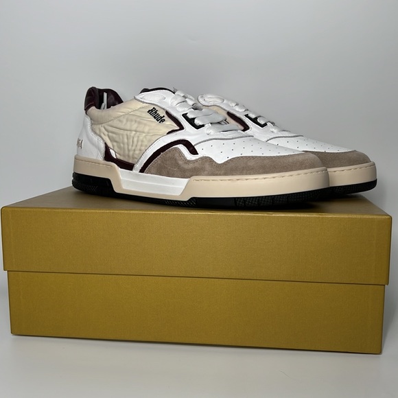 ❌SOLD❌ Rhude Racing Sneaker in White, Maroon, & Beige - Picture 3 of 12